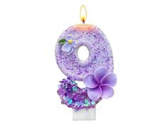 Bougies d'anniversaire en forme de chiffre à paillettes pour décoration de | Bougies de gâteau d'anniversaire à motif floral pour femme, famille, papa, enfants, petite amie, grand-parent