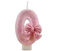 Bougies d'anniversaire en forme de chiffre de 1 à 9 | Bougies d'anniversaire pour gâteaux | Bougie scintillante avec nœuds décoratifs | Bougies de gâteau d'anniversaire pour garçons, filles, hommes,