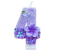 Bougies d'anniversaire en forme de chiffres, décoration de gâteau à confettis pailletés, design floral, bougies numérotées pour gâteaux, pour fêtes, femmes, hommes, maman, père, enfants, petit ami