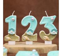 Bougies d'anniversaire en forme de coquillages, de perles et de chiffres multicolores et brillantes avec thème océanique et de plage, décoration pour fête, anniversaire, festival 7,5,9,2,3,4,6,8,1,0Ci