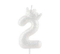 Bougies d'anniversaire en forme de couronne blanche à paillettes pour décoration de gâteau, anniversaire de mariage, fête d'anniversaire de mariage