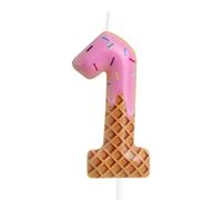 Bougies d'anniversaire en forme de crème glacée, décorations de gâteaux colorées, bougie en forme de chiffre 1 pour gâteau d'anniversaire, bougie sucrée pour le 1er gâteau, thème crème glacée pour
