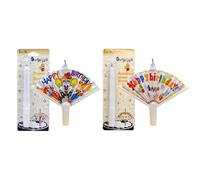 Bougies D'anniversaire en Forme D'éventail, Lot de 2 Bougies Surprises pour Gâteau, Bougies Vacillantes Popup, Décorations de Gâteaux D'anniversaire Amusantes, Bougies Magiques À Expansion Automatique