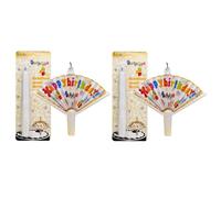 Bougies D'anniversaire en Forme D'éventail, Lot de 2 Bougies Surprises pour Gâteau, Bougies Vacillantes Popup, Décorations de Gâteaux D'anniversaire Amusantes, Bougies Magiques À Expansion Automatique