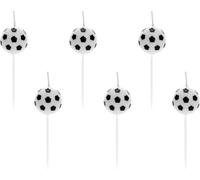 Bougies d'anniversaire Football 2.5cm demi-boules set de 6