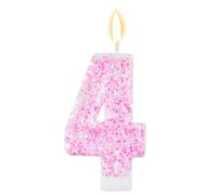 Bougies d'Anniversaire Forme de Chiffres, Décoration Gâteau Rose Pailleté Fournitures d'Anniversaire Adaptées aux Fêtes de Mariage (4)