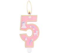Bougies d'anniversaire licorne « Happy Birthday », décorations de gâteau d'anniversaire, jolies bougies d'anniversaire licorne rose, numéro 5 pour fête d'anniversaire à thème