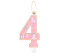 Bougies d'anniversaire licorne « Happy Birthday », décorations de gâteau d'anniversaire, jolies bougies d'anniversaire licorne rose numéro 4 pour fête d'anniversaire à thème