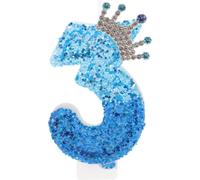 Bougies D'Anniversaire Numéro 3, Bougies Couronne D'Anniversaire, Décoration Gâteau Topper, Décoration Gâteau, Bougies D'Anniversaire Pour Décoration D'Anniversaire, Bleu Paon
