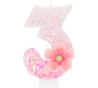 Bougies D'Anniversaire Numéro 3, Bougies D'Anniversaire En Forme De Fleur, Décoration De Gâteau, Décoration De Gâteau, Bougies D'Anniversaire Pour Décoration D'Anniversaire, Rose