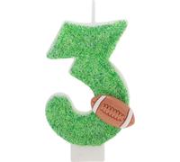 Bougies D'Anniversaire Numéro 3, Bougies D'Anniversaire Rugby, Décoration De Gâteau Cake Topper, Bougies D'Anniversaire Pour Décoration D'Anniversaire, Vert