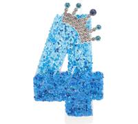 Bougies D'Anniversaire Numéro 4, Bougies Couronne D'Anniversaire, Décoration Gâteau Topper, Décoration Gâteau, Bougies D'Anniversaire Pour Décoration D'Anniversaire, Bleu Paon
