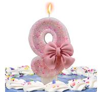 Bougies d'anniversaire, numéros de bougies d'anniversaire - Bougies à gâteau scintillantes avec décorations de nœuds papillon | Fournitures de décoration de fête à thème de réunions, garniture de gâte
