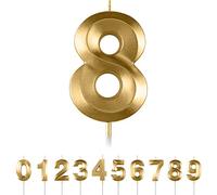 Bougies d'anniversaire numérotées 8, bougies d'anniversaire dorées, bougies de gâteau en forme de diamant 3D numérotées de 0 à 9, décoration de gâteau étincelante pour mariage, anniversaire