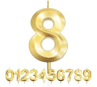 Bougies D'anniversaire pour 8 Ans, 3D Bougie Numéro 8, Bougies Numérotées, Décorations de Dessus de Gâteau, Bougie de Gâteau pour Fête D'anniversaire, Anniversaire de Mariage