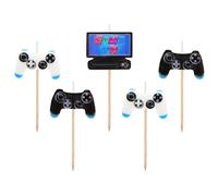 Bougies d'anniversaire pour garçon, pics à gâteau POUR LE JOUEUR, GAMER fête d'anniversaire, set 5 pièces (B)