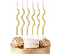 Bougies D'anniversaire Spirales Or Rose Pour Décoration De Fête D'anniversaire