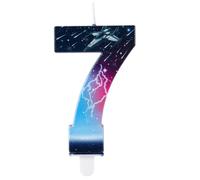 Bougies d'Anniversaire sur le Thème des Étoiles, Décorations de Cupcakes de l'Univers Bougies Star Galaxy Décorations Fête d'Anniversaire sur le Thème Animes (Numéro 7)