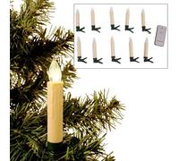 Bougies d'arbre de Noël LED Set de 10 bougies d'arbre de Noël sans fil Éclairage de l'arbre