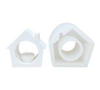 Bougies d'arbre de Noël Moule de base 3D Maison Silicone Ciment Plâtre Bougeoir Moules Maison Bureau Ornements