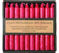 Bougies d'arbre en stéarine, 100/13 mm, rouge, KERZENFARM HAHN, durée de combustion env. 2h, 20 pièces par emballage