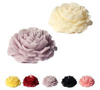Bougies d'aromathérapie, bougies en forme de fleur de pivoine, bougie décorative en cire de soja for chambre à coucher, bougie parfumée for la maison, cadeau(White+Purple)