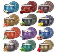 Bougies D'Aromathérapie Cadeau pour Femme, Lot de 12 en Cire de Soja Parfumée Naturelle Jusqu'à 240 Heures de Combustion, pour Mariage, Anniversaire, Maman Fête des Mères