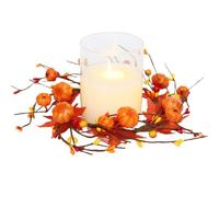 Bougies d'automne Anneaux de 9, 8 Pouces artificiels de Bougies d'érable, couronnes avec des Baies Citrouille, Petite pièce maîtresse Table 'Automne pour Le Manteau 'Halloween
