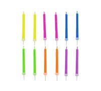 Bougies de fête à Flamme Colorée,12Pcs Bougies d'anniversaire Flammes Colorées pour la décoration de fête de Gâteau de Mariage d'anniversaire