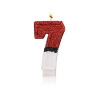 Bougies de Gâteau, Bougie d'Anniversaire Étincelante Rouge et Blanche Bougie Numérique Créative Bougie de Décoration de Gâteau pour Fournitures de Décoration de Fête d'Anniversaire (7)