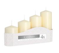 Bougies de l'Avent Ø5 x 7/9/11/13 cm 4 pcs beige mat