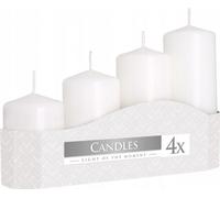 Bougies de l'Avent Ø5 x 7/9/11/13 cm 4 pcs blanc mat