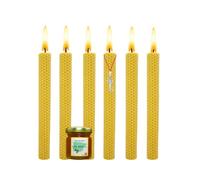 Bougies de miel 100 % cire d'abeille naturelle espagnole - Aromathérapie relaxante - 6 bougies - Durée 7 heures - Décoration écologique - Sans substances toxiques - Origine espagnole - Rituel magique