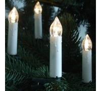 Bougies de Noël LED avec 20 LED, 7cm + clip, distance 35cm, incl. minuterie