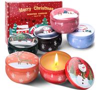 Bougies de Noël Parfumées, Ensemble de 6 Bougies d'Aromathérapie en Cadeau pour Femmes - Bougies Parfumées pour la Maison - Bougies Parfumées pour Elle - Bougies Parfumées pour Noël, Anniversaire