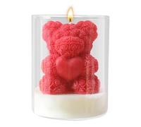 Bougies de Saint-Valentin pour elle - Décoration en forme d'ours, cœur - Bougies décoratives pour couples, époux, mariés, dîner, mariage, chambre, salon