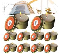 Bougies de survie - 50 g - Coupe-vent et imperméable | Éclairage durable sans odeur | Camping en plein air en cas de catastrophe de courant - Ensemble de bougies de protection portables en métal