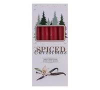 Bougies de table DONAU HOME, parfum épicé de Noël, paraffine, 20 x 170 mm, lot de 4, vanille, rouge, bougies piliers décoratives en cire. Idéales pour la décoration.