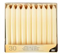 Bougies De Table Papstar Crème 16,6 Cm 30 Pièces