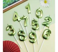 Bougies décoratives avec chiffres d'anniversaire, maison d'opéra, fête créative, haute qualité, célébration d'anniversaire, gâteau numérique, offre spéciale Green Number 1