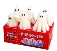 Bougies décoratives fantômes blanches pour Halloween, fantômes effrayants, aromathérapie fantôme pour Halloween, fête, chambre, décoration de table