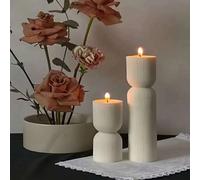 Bougies décoratives géométriques à rayures, décoration de mariage, bougies de colonne à relief géométrique parfumées, convient pour la décoration d'intérieur, les accessoires photo M(12cm),L(18,5 cm),