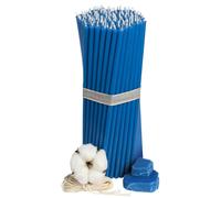 Bougies d'église bleues en cire d'abeille № 60 100 pcs