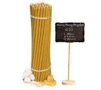 Bougies d'église en cire d'abeille "Miel" N20, 100 pcs