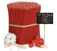 Bougies d'église en cire d'abeille rouge № 100 500 pcs - 2 Kg