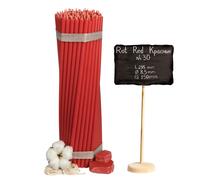 Bougies d'église en cire d'abeille rouge №30 100 pcs