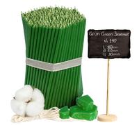 Bougies d'église en cire d'abeille verte № 140 350 pcs - 1 Kg