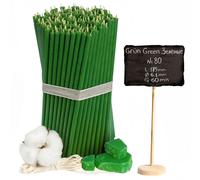 Bougies d'église en cire d'abeille verte № 80 200 pcs - 1 Kg