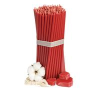 Bougies d'église rouges en cire d'abeille № 60 100 pcs