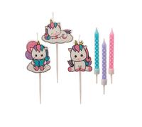 Bougies - DEKORA - Lot de 6 - Licorne - Multicolore - Anniversaire